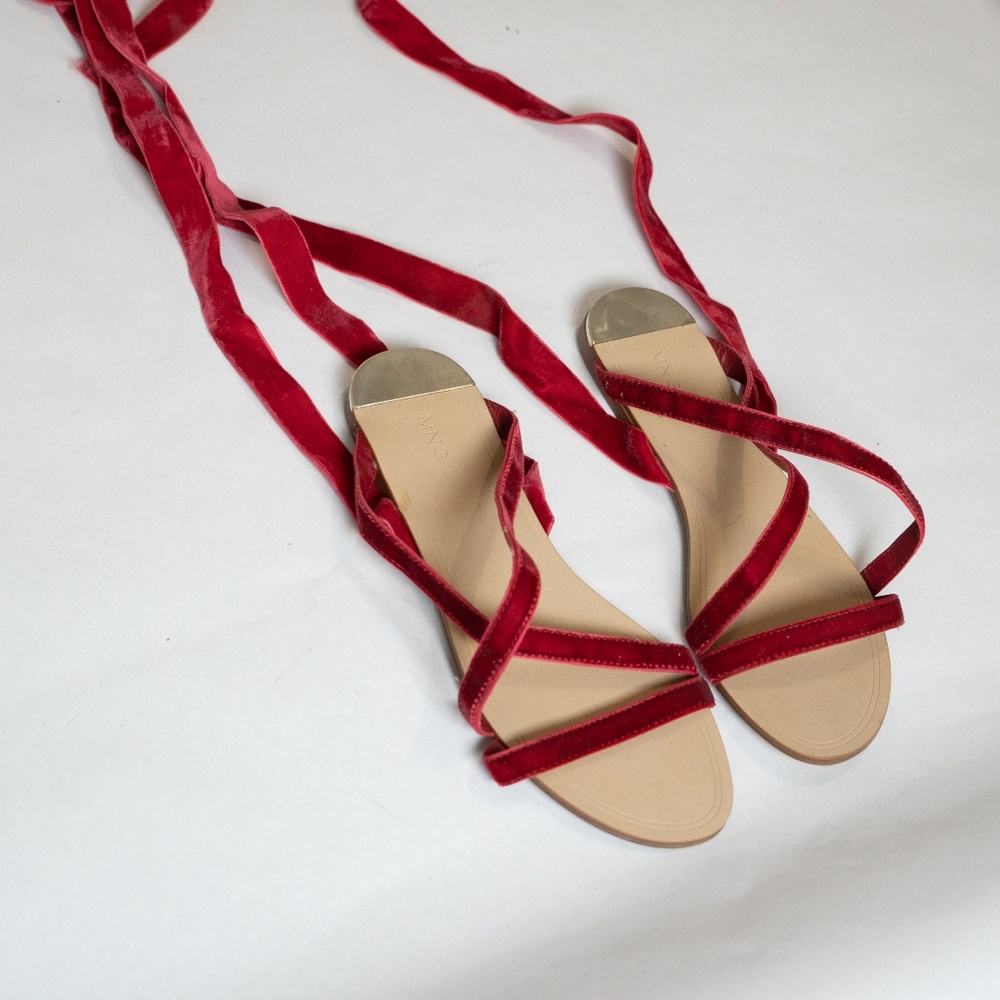 Mango Luis Sandals in Burgundy